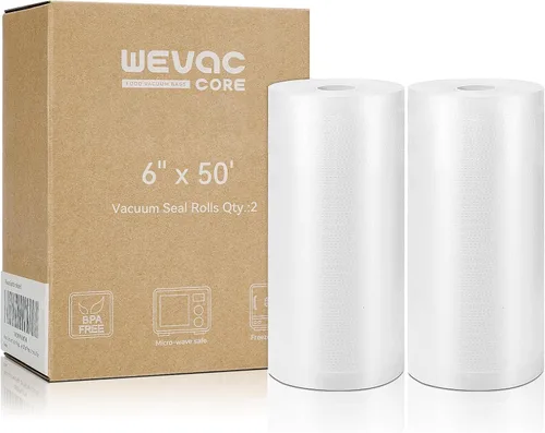 Miniatura 11 de Wevac - Bolsas sellables al vacío de 8 pulgadas x 50 pies. Paquetes de 2 rollos para Food Saver, Seal a Meal, Weston. Tipo comercial, sin BPA
