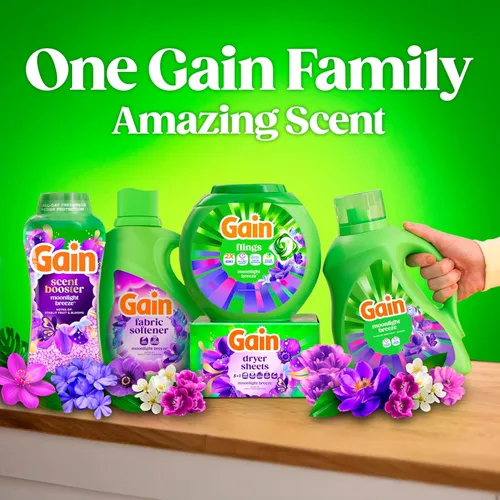 Miniatura 9 de Gain Detergente líquido para ropa con defensa del olor, aroma Moonlight Breeze, jabón de lavandería para lavadoras HE, 60 onzas líquidas, 45 cargas