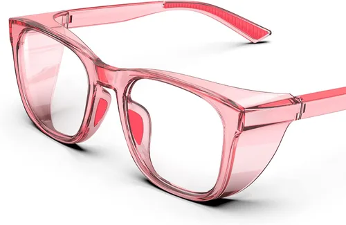 Miniatura 12 de DILANCO Gafas de seguridad transparentes con protectores laterales para mujeres y hombres, resistentes a la niebla y a los arañazos, protección UV