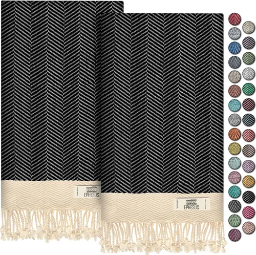 Miniatura 54 de EPHESUS TOWELS Toallas de Mano - Juego de 2 18" x 30" - Toalla de Mano Turca Decorativa para Baño, Cocina, Invitados, Cara, Cabello, Té, Paño