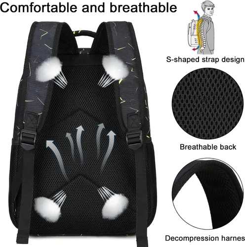 Miniatura 8 de LOIDOU Mochila para adolescentes y niñas, mochila escolar con lonchera y estuche para lápices, juego de bolsas escolares 3 en 1