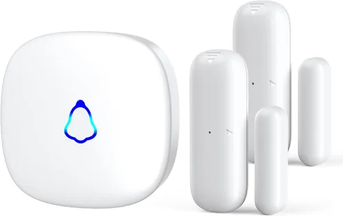 METAK Timbre de puerta, alarma inalámbrica con sensor de contacto abierto para puerta con rango de 500 pies, 58 campanillas y 5 niveles de volumen