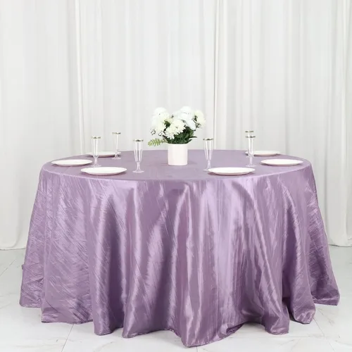 Miniatura 9 de Tableclothsfactory Mantel rectangular de tafetán arrugado de acordeón azul polvoriento, de 60 x 102 pulgadas, perfecto para ceremonias de boda