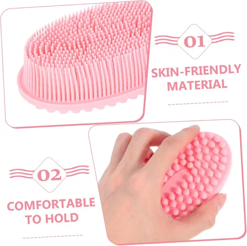 Miniatura 8 de KOMBIUDA 2 cepillos de baño de silicona suave exfoliante para el cuero cabelludo para niños y niñas y adultos, diseño suave de doble cara para un