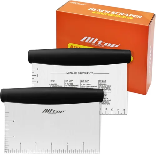 ALLTOP Raspador y picador de banco, esenciales para hornear, cuchillo de hoja de acero inoxidable, herramienta de cocina ideal para hornear en el