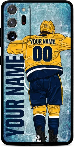 Miniatura 31 de Funda personalizada de bricolaje con nombre y número de hockey sobre hielo para Samsung Galaxy Note 20/20 Ultra 10 Pro Note 9 8, silicona líquida