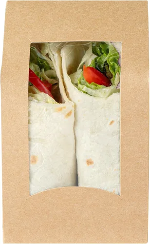 Miniatura 2 de Restaurantware Cajas de papel para llevar - 1 ventana - Kraft - Ángulo - Caja de 50 ct