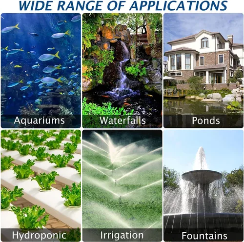Miniatura 8 de WaterRebirth (2200GPH-120W, listado UL) Fuente grande de alto flujo sumergible para estanque de agua Bomba de sumidero de estanque de acuario Bomba