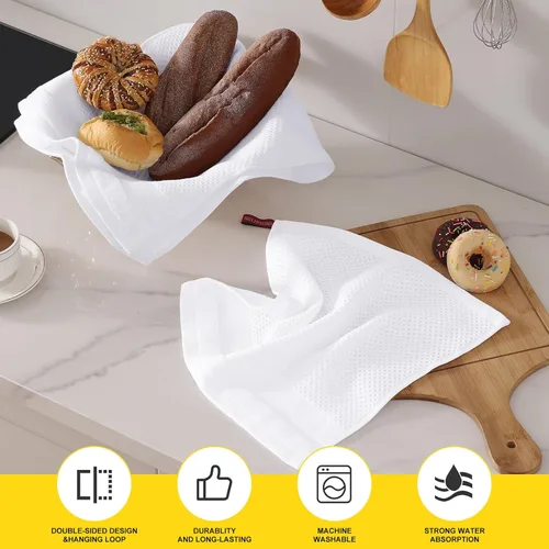 Miniatura 3 de Homaxy Juego de toallas de cocina y paños de cocina, 12 x 12 y 13 x 28 pulgadas, juego de 8 toallas de cocina 100% algodón, de tejido gofre, paños