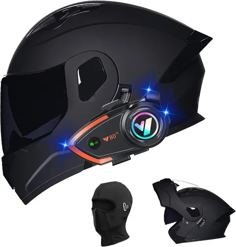 Miniatura 39 de Cascos de motocicleta para hombre, aprobado por DOT, casco de motocicleta de cara completa para adultos, casco de motocicleta con doble visera, D