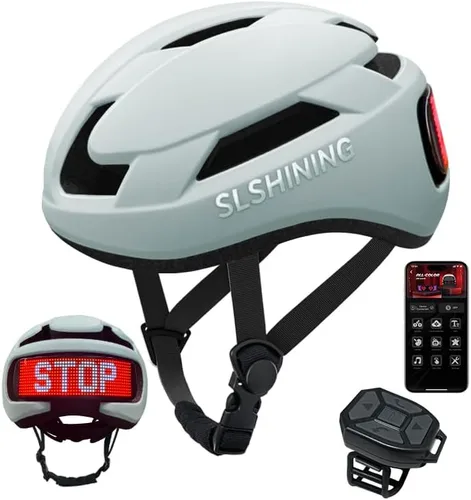 Miniatura 9 de Casco de bicicleta, programa de aplicación inteligente, casco de bicicleta con luz recargable USB, luz trasera de montaña para adultos y hombres