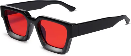 Miniatura 24 de VANLINKER Gafas de sol cuadradas gruesas para hombres y mujeres, retro, rectangulares, con protección UV400, VL9731