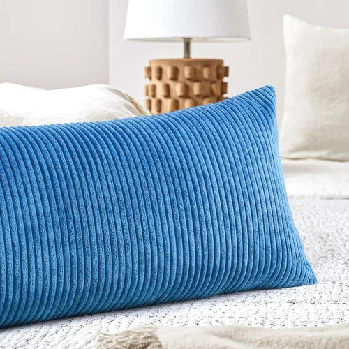 Miniatura 395 de Artscope Fundas de Almohada de Pana a Rayas Acogedoras Súper Suaves Decorativas Cuadradas Fundas de Cojín para Sofá Sillón Dormitorio Decoración