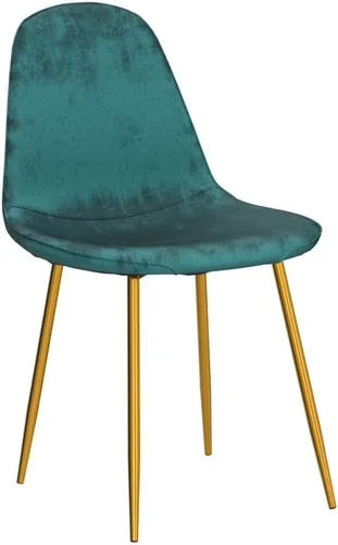 Miniatura 5 de Juego de 4 sillas de comedor de terciopelo, modernas sillas de cocina verde esmeralda con patas cromadas doradas, cómodas y elegantes sillas