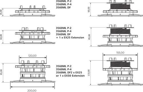 Miniatura 3 de Pedestal de soporte para pisos y plataformas multinivel (10)