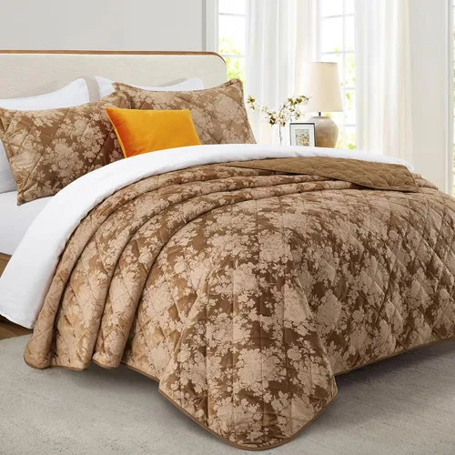 Miniatura 79 de IR Imperial Rooms Velvet Twin Quilt Bedspread Comforter Bedding Set 2 Pcs Diamond Pattern - (68"x86") Bedspread Coverlet + 1 Pillow Shams