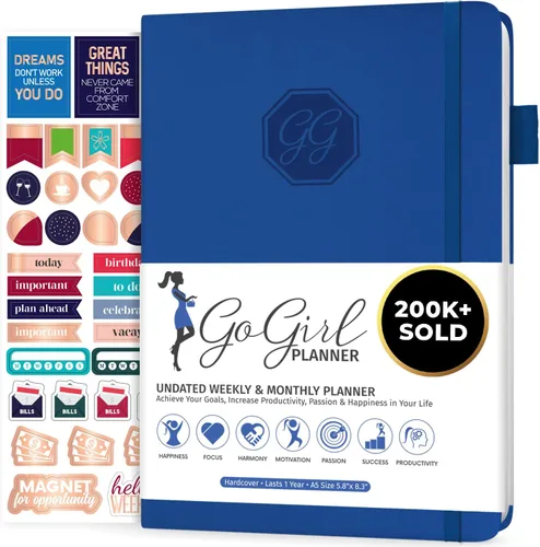 Miniatura 25 de GoGirl Agenda y organizador para mujer – Agenda semanal tamaño A5, diario de objetivos y agenda para mejorar la gestión del tiempo, la productividad