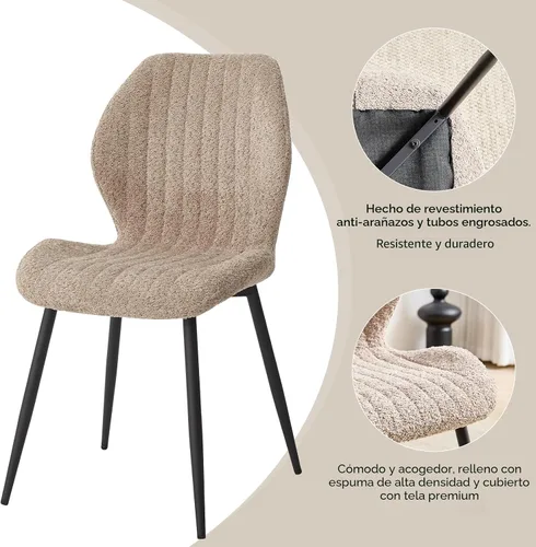 Miniatura 7 de Juego de mesa de comedor redonda de 47 pulgadas para 4 con sillas, mesa de cocina y sillas, juego de sillas modernas de mediados de siglo con patas