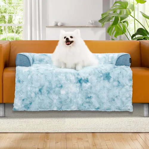 Miniatura 13 de Cama calmante para perros grande para sofá, funda de sofá extraíble de 41 x 37 pulgadas para perros, lavable, antideslizante y esponjosa de felpa