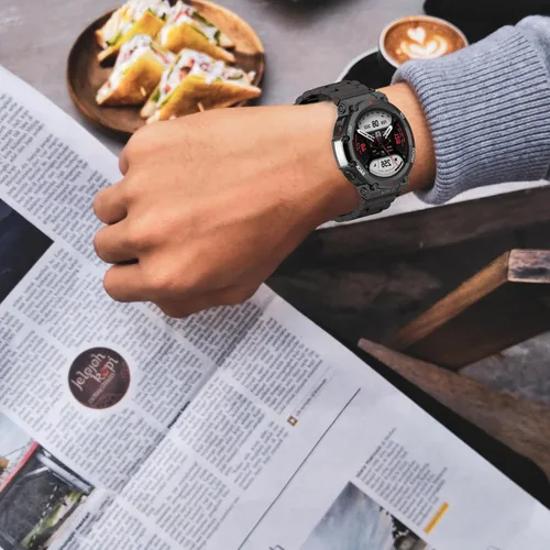 Miniatura 5 de E ECSEM Bandas compatibles con Amazfit T-Rex 2 Band Men Metal Ajustable Acero Inoxidable Cool Pulsera Accesorios Correa de repuesto para Amazfit