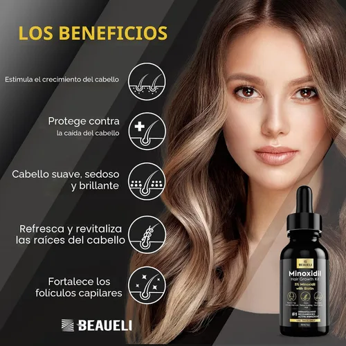 Miniatura 3 de 5% Minoxidil para el crecimiento del cabello para hombres y mujeres: Suero de tratamiento de rebrote de Minoxidil de extra fuerza para la pérdida