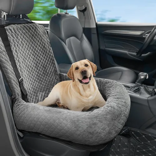 Asiento de automóvil para perros pequeños y medianos, desmontable lavable, asiento elevador de seguridad para mascotas, cómodo, ultra suave y Gris
