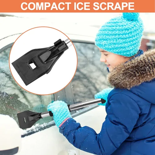 Miniatura 4 de Kit de pala de nieve portátil 3 en 1 con raspador de hielo y cepillo de nieve, diseño plegable de emergencia, conjunto removedor de nieve