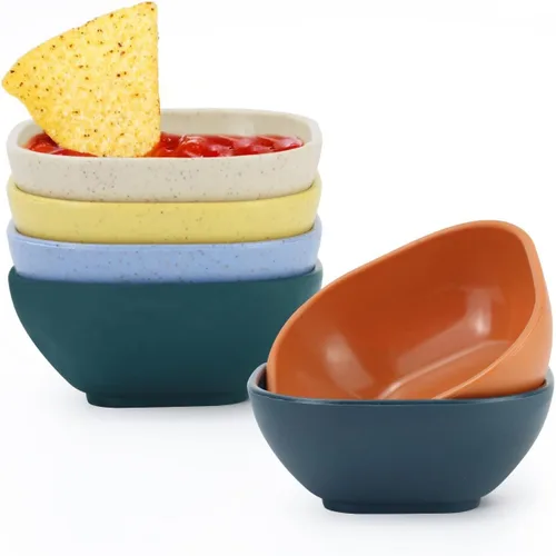 Miniatura 19 de Homienly Juego de 6 tazas de paja de trigo, tazas de salsa irrompibles de 4.5 onzas y tazas de salsa, tazas de condimento para tazas de charcutería