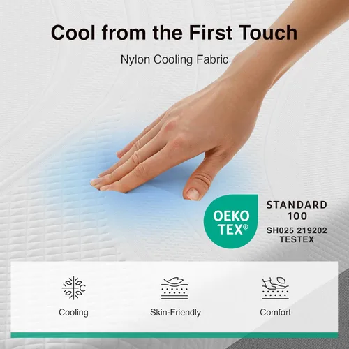 Miniatura 6 de Novilla Colchón individual de 12 pulgadas para niños, colchón de espuma viscoelástica de gel, tamaño individual en una caja, con funda de nailon