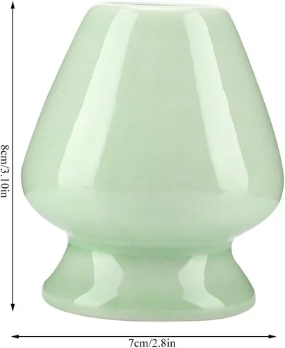 Miniatura 6 de Maxmartt Chasen - Soporte de cerámica para batidor de matcha de bambú, 1 unidad, accesorios de juego de té (verde)