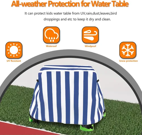 Miniatura 3 de Cubierta para mesa de agua para niños, resistente al aire libre, 600D, impermeable, anti-UV, a prueba de polvo, para niños, compatible con Step2