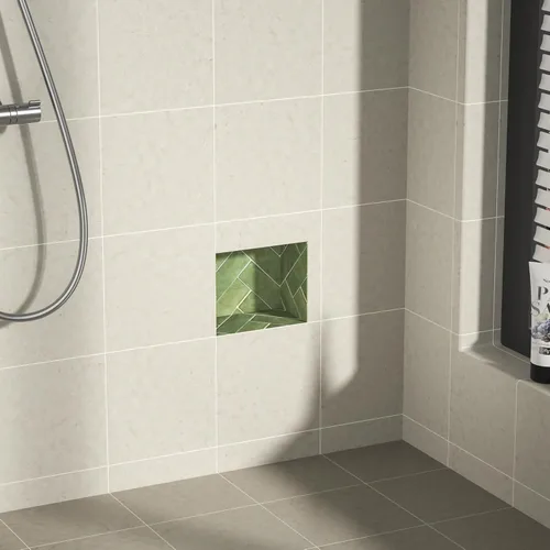 Miniatura 4 de Tile Ready - Nicho de ducha interior de 5.5 x 6.5 pulgadas, reposapiés de ducha para pared de baño, nicho de pared prefabricado pequeño listo