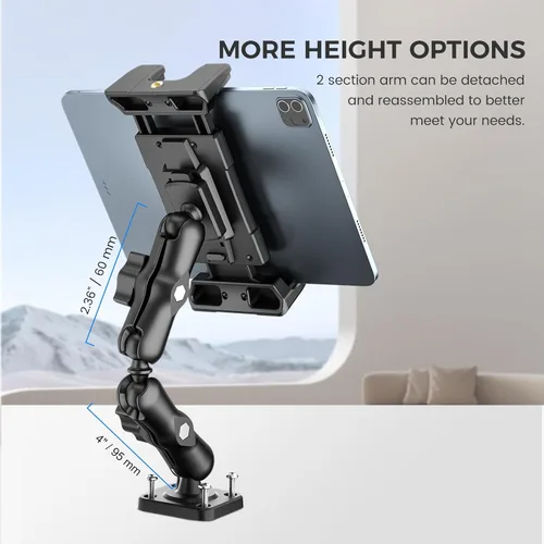 Miniatura 5 de OHLPRO Soporte para Tableta para Camión - Base de Perforación de Servicio Pesado - Soporte para Tableta para Tablero de Automóvil, Soporte para iPad