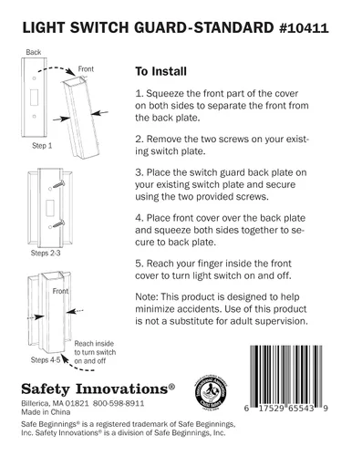 Miniatura 3 de Protector de interruptor de luz a prueba de niños - para interruptores de estilo estándar (palanca de cambio)