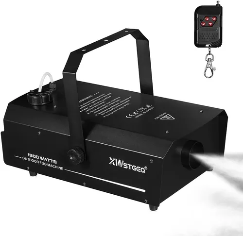 Máquina de humo de 1500 W con DMX, control remoto inalámbrico y temporizador, máquina de niebla profesional impermeable al aire libre para DJs de