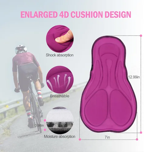 Miniatura 3 de Aeike Pantalones cortos de ciclismo acolchados 4D, transpirables, de secado rápido, a prueba de golpes, elásticos, para mujer