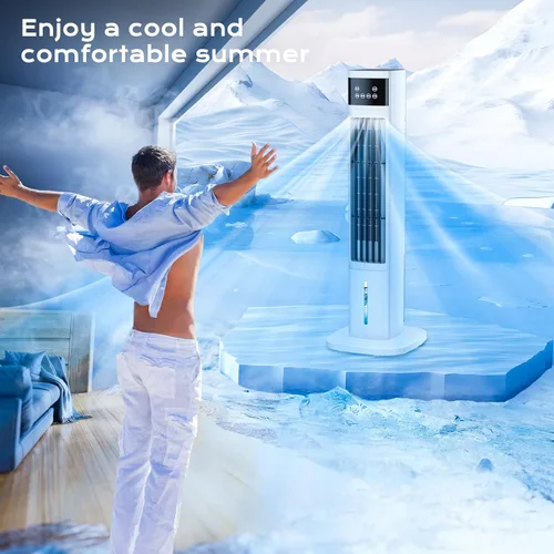 Miniatura 8 de Aire acondicionado portátil 3 en 1 para habitación, enfriador de aire evaporativo, 4 modos, 3 velocidades/temporizador de 24 horas, unidad de CA