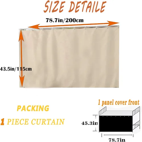 Miniatura 4 de Navhao 1 panel de cortinas opacas para litera, toldo grueso de privacidad para dormitorio, hogar, hombres y mujeres