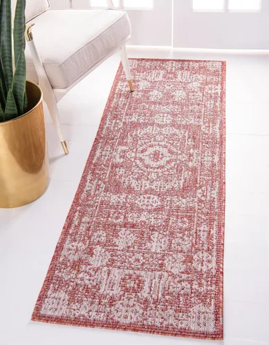 Miniatura 29 de Unique Loom Alfombra de la colección tradicional para exteriores, desgastada durante el tiempo (octágono de 5 pies y 3 pulgadas, azul/gris)