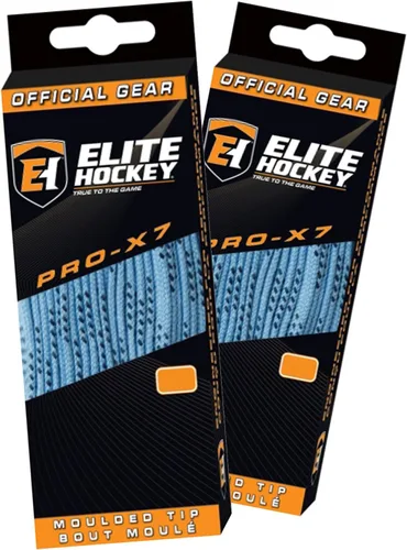 Miniatura 7 de Elite Hockey Pro X7 - Juego de 2 pares de cordones anchos de algodón para patinaje de hockey