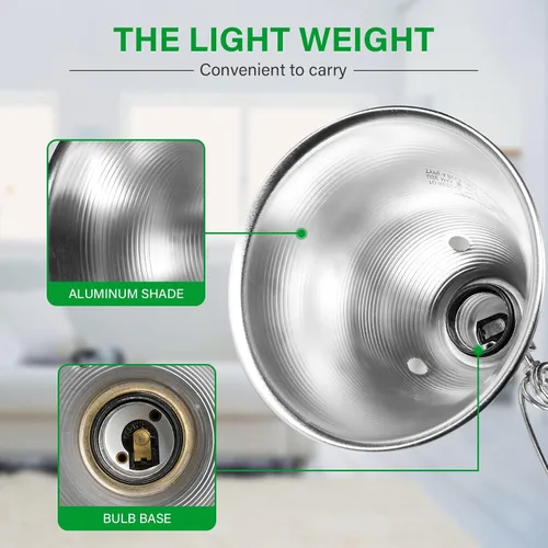 Miniatura 3 de Simple Deluxe Lámpara de Abrazadera de Luz de 60 Vatios con Reflector de Aluminio de 5.5 Pulgadas (no incluye bombilla), Cable de 6 Pies, 1 Paquete
