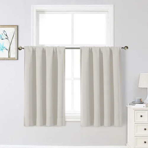 Miniatura 110 de Cortinas opacas para dormitorio, sala de estar, juego de 2 paneles de 54 pulgadas de largo, cortinas de oscurecimiento de habitación con aislamiento