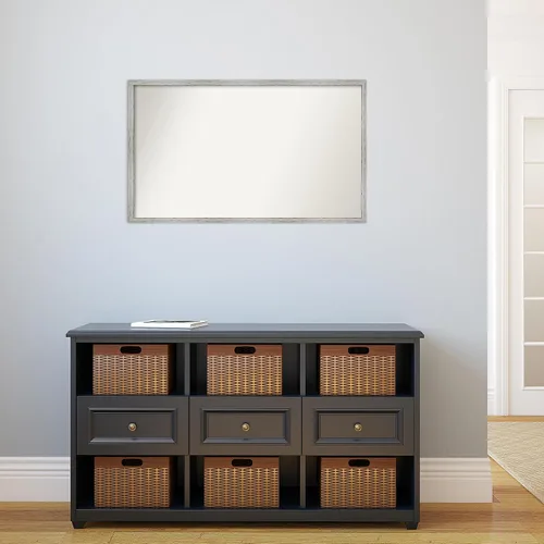 Miniatura 494 de Amanti Art Espejo de baño blanco para sobre el fregadero, 32 x 45 pulgadas, espejo de tocador rectangular blanco esbelto, marco de madera moderno