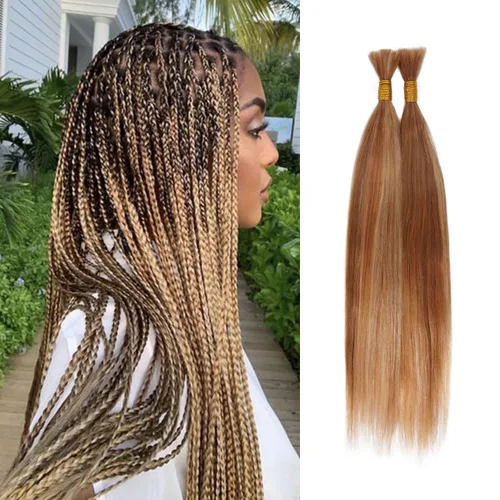 Miniatura 10 de Starlet - Extensiones de cabello humano virgen húmedo y ondulado súper a granel para micro trenzado, 18 pulgadas, 3.53 onzas, 2 paquetes