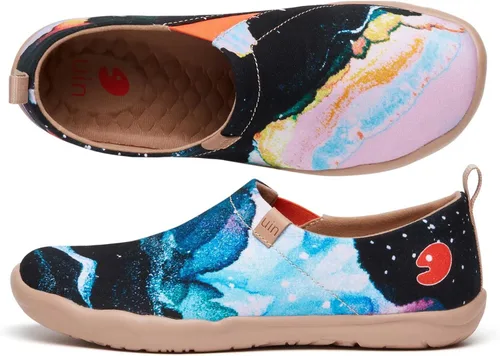 Miniatura 5 de UIN Zapatos para caminar de lona pintados Beso para hombre Negro