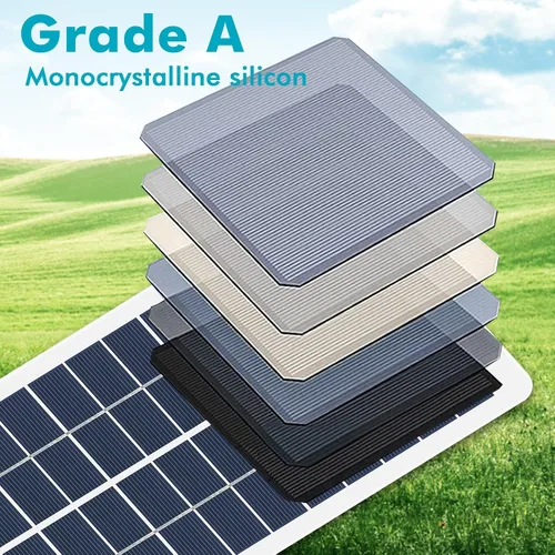 Miniatura 5 de Maxmartt Cargador solar, panel solar portátil de 15 W, batería solar de 12 V, cargador de batería de celdas solares (con clip de batería)