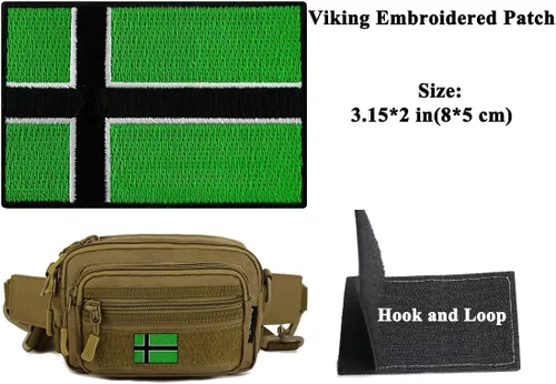 Miniatura 2 de 2 parches bordados de bandera vikinga de AliPlus con gancho y bucle