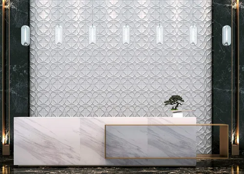 Miniatura 8 de Kingsman - Paneles de pared 3D de 19.6 pulgadas x 19.6 pulgadas x 1 pulgadas (10 unidades), color blanquecino, material de fibra vegetal ECO