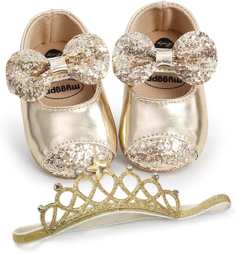 Miniatura 6 de Morbido - Zapatos planos Mary Jane para bebés y niñas, suela suave antideslizante con nudo de lazo, zapatos de vestir de princesa para boda