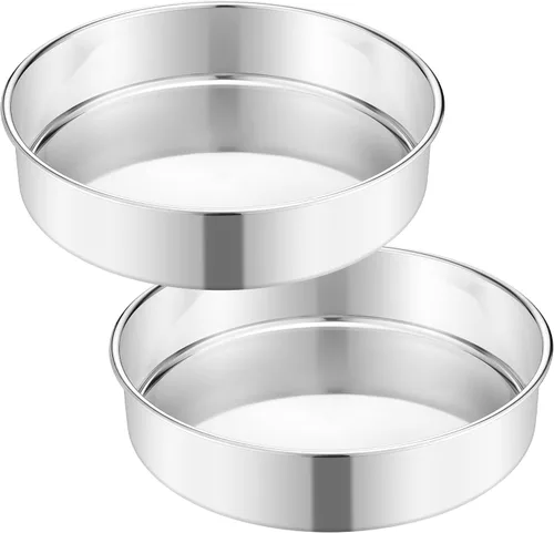 Miniatura 11 de E-far Juego de 2 Moldes Pequeños para Pasteles, Moldes Redondos Mini de Acero Inoxidable de 5 Pulgadas para Hornear - No Tóxicos y a Prueba